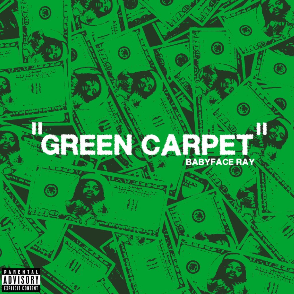 A green carpet of money is shown on the cover.