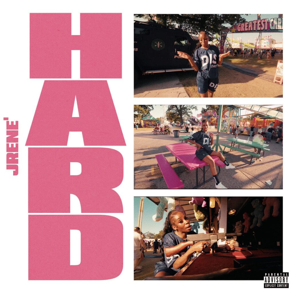 Collage of a person at a fair.