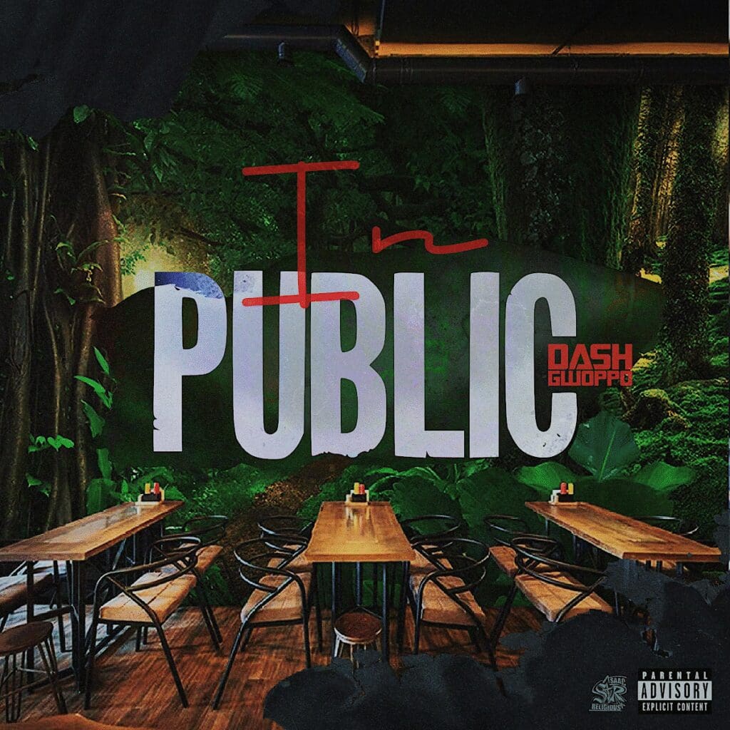 Jungle-themed restaurant album cover art.