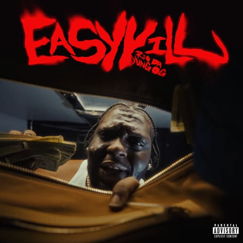Man with money inside bag, "Easy Kill" text.